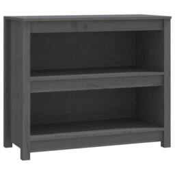 Berkfield Home Book Cabinet Grey 80x35x68 cm Solid Wood Pine - Size: 80 x 35 x 68 cm - thumbnail 1
