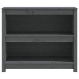 Berkfield Home Book Cabinet Grey 80x35x68 cm Solid Wood Pine - Size: 80 x 35 x 68 cm - thumbnail 5