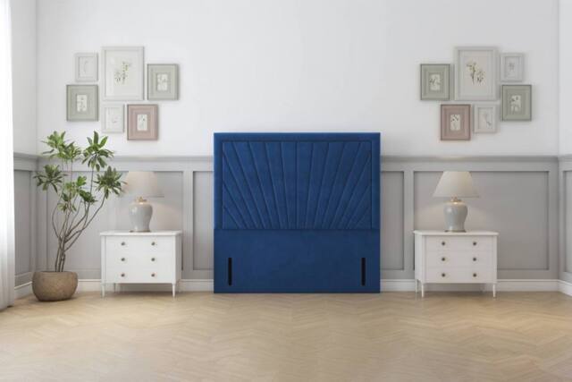 "Sloomy Somerset Plush 54"" Floor Standing Headboard in Navy - Size: Double" - image 1