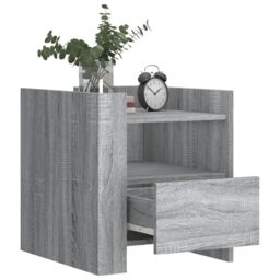 Berkfield Home Bedside Cabinet Grey Sonoma 45x50x50 cm Engineered Wood - Size: 45 x 50 x 50 cm - thumbnail 3