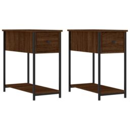 Berkfield Home Bedside Cabinets 2 pcs Brown Oak 30x60x60 cm Engineered Wood - Size: 30 x 60 x 60 cm - thumbnail 2