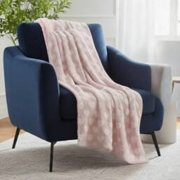 Snug City Heart Design Throw Blanket Soft Cosy Decorative Throw for Sofa & Bed in Pink - Size: 150 cm × 200 cm - thumbnail 1
