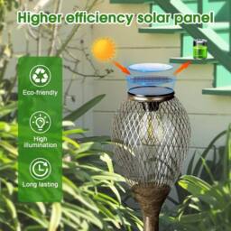 Havendro 4 Pack Solar Stake Lights Garden Outdoor Vintage Lamp NEW in Metallics - thumbnail 5