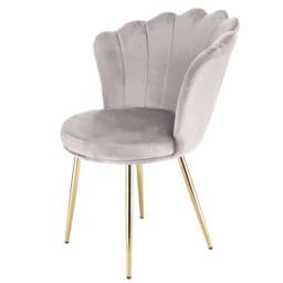 Genesis Freya Velvet Accent Chair Petal Back Plush Upholstered Modern Chair in Taupe - Size: 1 Seater - thumbnail 1