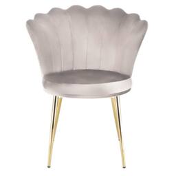 Genesis Freya Velvet Accent Chair Petal Back Plush Upholstered Modern Chair in Taupe - Size: 1 Seater - thumbnail 4