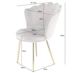 Genesis Freya Velvet Accent Chair Petal Back Plush Upholstered Modern Chair in Taupe - Size: 1 Seater - thumbnail 3