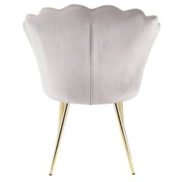 Genesis Freya Velvet Accent Chair Petal Back Plush Upholstered Modern Chair in Taupe - Size: 1 Seater - thumbnail 6