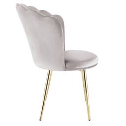 Genesis Freya Velvet Accent Chair Petal Back Plush Upholstered Modern Chair in Taupe - Size: 1 Seater - thumbnail 5