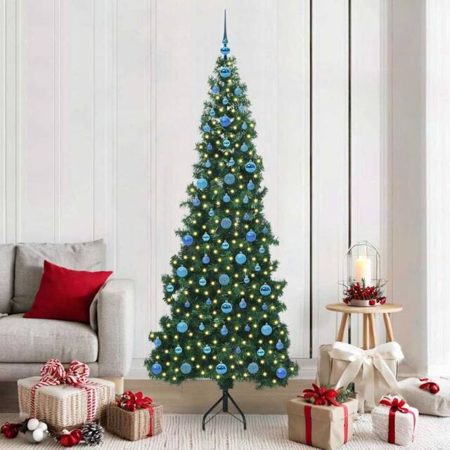 Berkfield Home Corner Artificial Christmas Tree Green 210 cm PVC & Metal - image 1