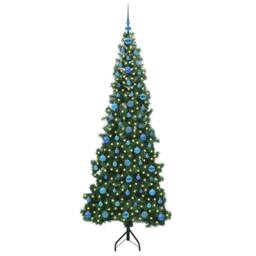 Berkfield Home Corner Artificial Christmas Tree Green 210 cm PVC & Metal - thumbnail 3