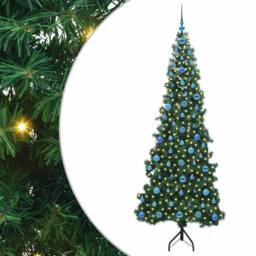 Berkfield Home Corner Artificial Christmas Tree Green 210 cm PVC & Metal - thumbnail 2
