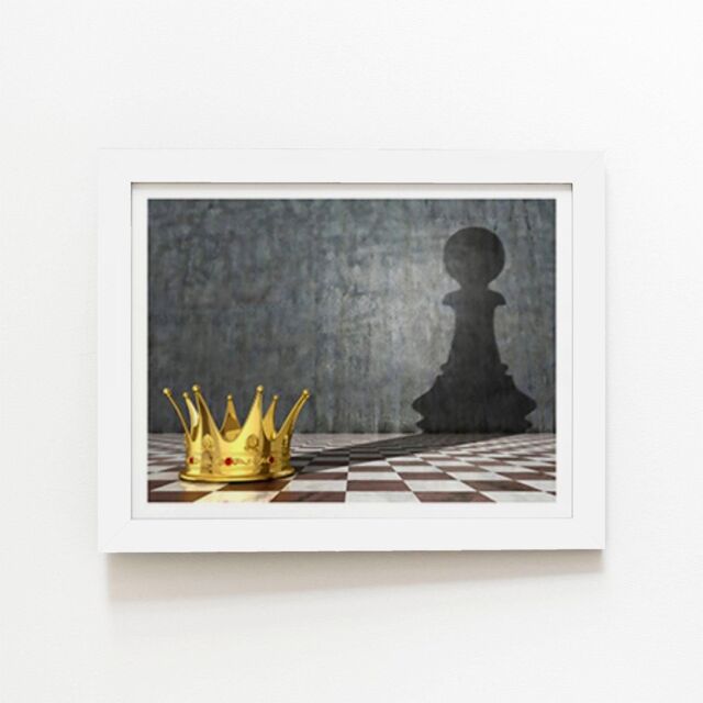 "Warren Reed - Designer Deception - Crown Framed Art Print in White - Size: W12"" x H16""" - image 1