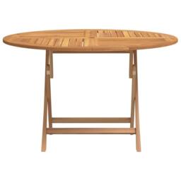 Berkfield Home Folding Garden Table Ã˜ 120x75 cm Solid Wood Teak in Brown - thumbnail 3
