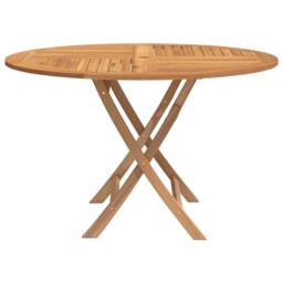 Berkfield Home Folding Garden Table Ã˜ 120x75 cm Solid Wood Teak in Brown - thumbnail 4