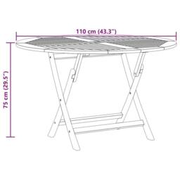 Berkfield Home Folding Garden Table Ã˜ 120x75 cm Solid Wood Teak in Brown - thumbnail 8