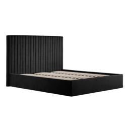 Lemon Pavilion Furniture Berlin Tall Ottoman Super King Size Bed Frame (Pack of 2) - Velvet in Black - thumbnail 1