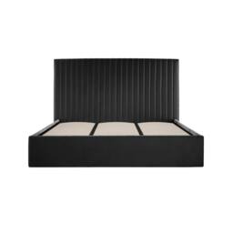 Lemon Pavilion Furniture Berlin Tall Ottoman Super King Size Bed Frame (Pack of 2) - Velvet in Black - thumbnail 2