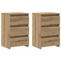 Berkfield Home Elegant Bedside Cabinets 2 pcs Artisan Oak 40x35x62.5 cm Engineer in Brown - thumbnail 5