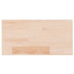 Berkfield Home Shelf Board 40x20x4 cm Untreated Solid Wood Oak in Brown - Size: 40 x 20 x 4 cm - thumbnail 2