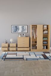 Home Discount Vida Designs 4Pc Bedroom Set 2xBedside Chest, 5 Drawer Chest, Wardrobe in Brown - thumbnail 3
