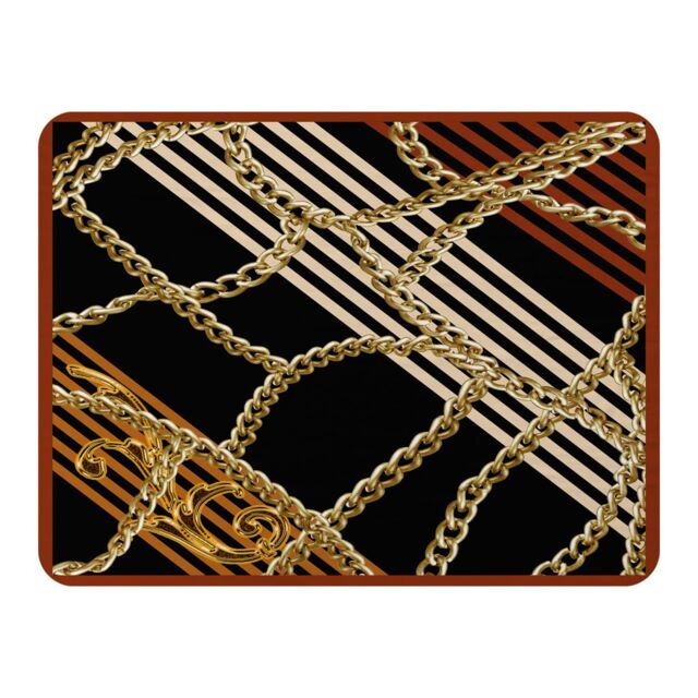 Benjamin Tate Design Chains & Stripes Blanket in Natural - Size: 120 cm x 150 cm - image 1