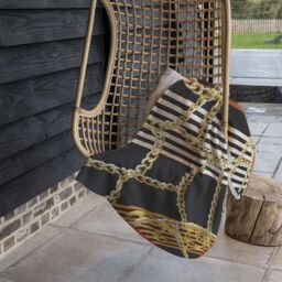 Benjamin Tate Design Chains & Stripes Blanket in Natural - Size: 120 cm x 150 cm - thumbnail 4