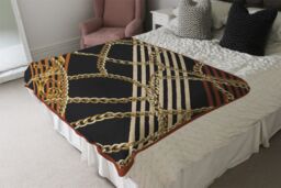 Benjamin Tate Design Chains & Stripes Blanket in Natural - Size: 120 cm x 150 cm - thumbnail 3