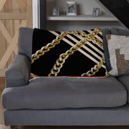 Benjamin Tate Design Chains & Stripes Blanket in Natural - Size: 120 cm x 150 cm - thumbnail 2