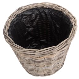 Red Hamper Rattan Tapered Rattan Round Planter with Plastic Lining in Brown - Size: Large - thumbnail 2