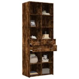 Berkfield Home Highboard Smoked Oak 70x42.5x185 cm Engineered Wood in Brown - thumbnail 3