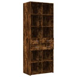 Berkfield Home Highboard Smoked Oak 70x42.5x185 cm Engineered Wood in Brown - thumbnail 2
