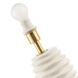 Happy Homewares Modern Gloss Ceramic Table Lamp Base with Deep Rippled Grooves in White - thumbnail 4