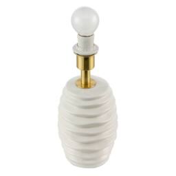 Happy Homewares Modern Gloss Ceramic Table Lamp Base with Deep Rippled Grooves in White - thumbnail 2