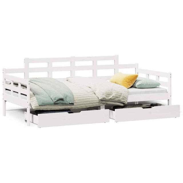 Berkfield Home Daybed with Drawers without Mattress White 80x200 cm Solid Wood - image 1