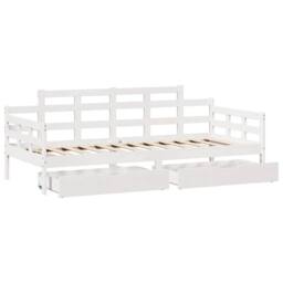 Berkfield Home Daybed with Drawers without Mattress White 80x200 cm Solid Wood - thumbnail 9