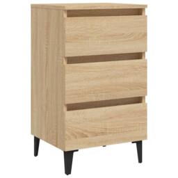 Berkfield Home Bed Cabinet with Metal Legs Sonoma Oak 40x35x69 cm in Light Brown - Size: 40 x 35 x 69 cm - thumbnail 1
