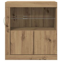 Berkfield Home Sideboard with LED Lights Artisan Oak 60, 5x37x67 cm in Brown - Size: 5 x 37 x 67 cm - thumbnail 5
