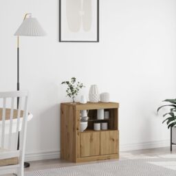 Berkfield Home Sideboard with LED Lights Artisan Oak 60, 5x37x67 cm in Brown - Size: 5 x 37 x 67 cm - thumbnail 1
