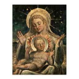 "Artery8 Virgin Mary & Child Painting William Blake Wall Art Poster Print - Size: W18"" x H24""" - thumbnail 1
