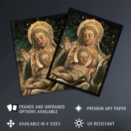 "Artery8 Virgin Mary & Child Painting William Blake Wall Art Poster Print - Size: W18"" x H24""" - thumbnail 2