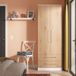 Ready Assembled 2 U Gloucester 2 Door 2 Drawer Wardrobe (Ready Assembled) in White - thumbnail 1