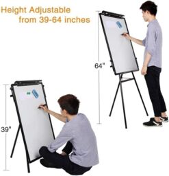 "Hygrad Built to Survive Whiteboard Tripod Magnetic 24"" x 36"" Inches Standing Flip Chart Easel Lightweight Adjustable Tripod with Eraser/Pens/Magnets" - thumbnail 2