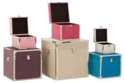 Orsina Set of 6 Multicoloured Square Trunks, Lightweight & Durable Modern Storage Trunks, Wooden Storage Trunks - thumbnail 3