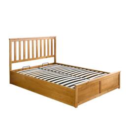 Aspire Hampton Wooden Ottoman Storage Bed Shaker Style White/Natural in Natural - Size: Small Double - thumbnail 6