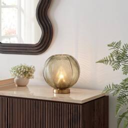 FurnitureboxUK Nadine Small Green Glass Globe Table Lamp - thumbnail 2