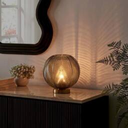 FurnitureboxUK Nadine Small Green Glass Globe Table Lamp - thumbnail 3