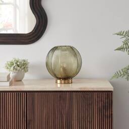 FurnitureboxUK Nadine Small Green Glass Globe Table Lamp - thumbnail 1
