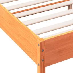Berkfield Home Bed Frame without Mattress Wax Brown 135x190 cm Double Solid Wood Pine - thumbnail 7