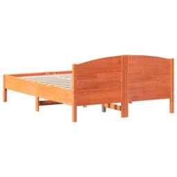 Berkfield Home Bed Frame without Mattress Wax Brown 135x190 cm Double Solid Wood Pine - thumbnail 6