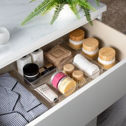 LIVIVO 4-Compartment Clear Drawer Organiser Tray (30.6x30.6x5.5cm) - Size: 30.6x30.6x5.5 cm - thumbnail 6